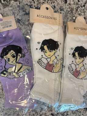 Accessorize Kids Character Socks in White and Lavender